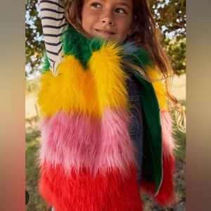 New without tags never worn size 7-8 kids mini Boden faux fur rainbow vest.